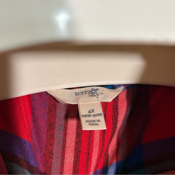 Terra & Sky Colorful Plaid Button Down Shirt - Picture 5 of 5